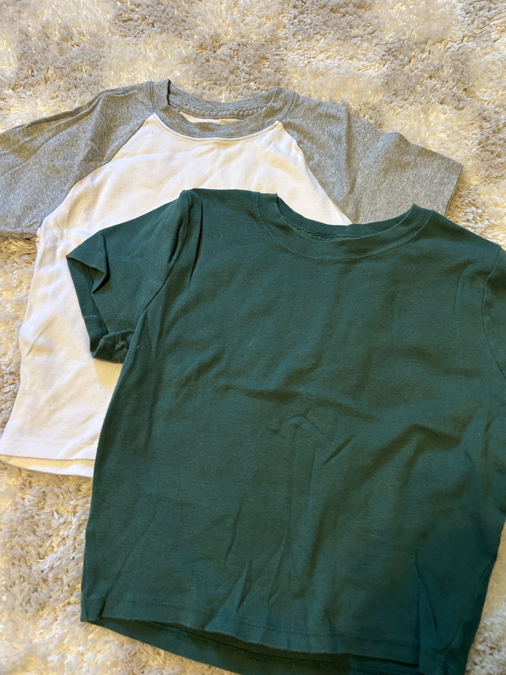 Hollister Green and White Raglan Tee Set